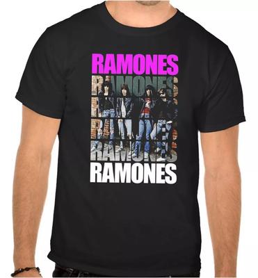 Унисекс футболки 100% хлопок Мужские Женские Топы RAMONES РОК-МУЗЫКА ЧЕРНАЯ ФУТБОЛКА -1019-