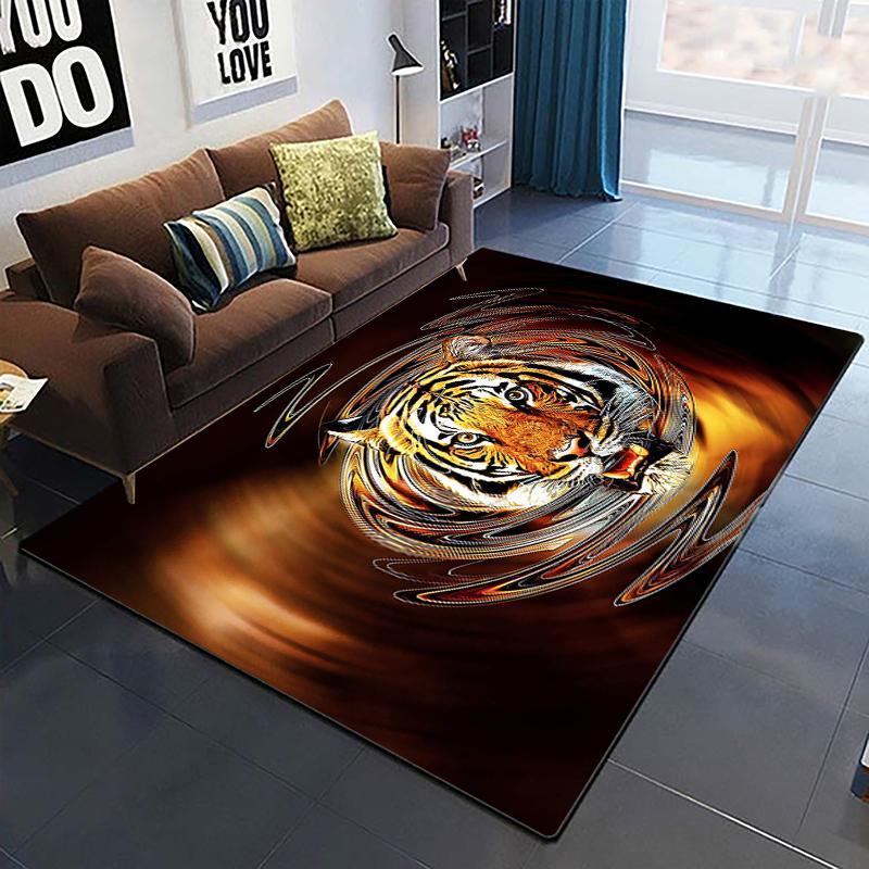 Art Domineering Tiger 3d Print Carpets For Living Room Bedroom Decor Carpet Soft Home Bedside Floor Mat Play Area Rugs Carpet