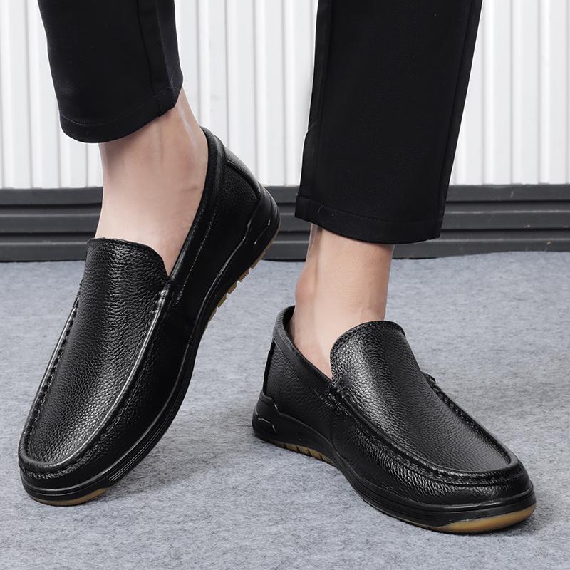 Модные повседневные мужские мокасины без застежек из натуральной кожи, роскошные брендовые формальные мокасины без застежек, мокасины итальянские черные мужские туфли для вождения на плоской подошве
