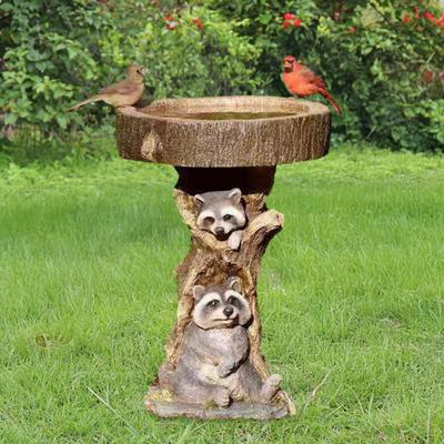 Садовая чаша-поилка для птиц, уличная статуэтка енота/подсолнуха/кошки/совы, смола, пень, кормушка для птиц, фонтаны для декора заднего двора, патио, газона