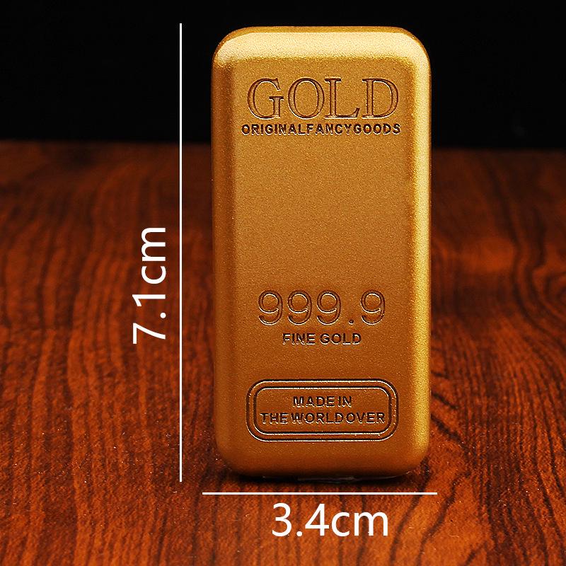 Boutique Sand Gold Bar Handmade Solid Gold Paperweight Ornament Prop
