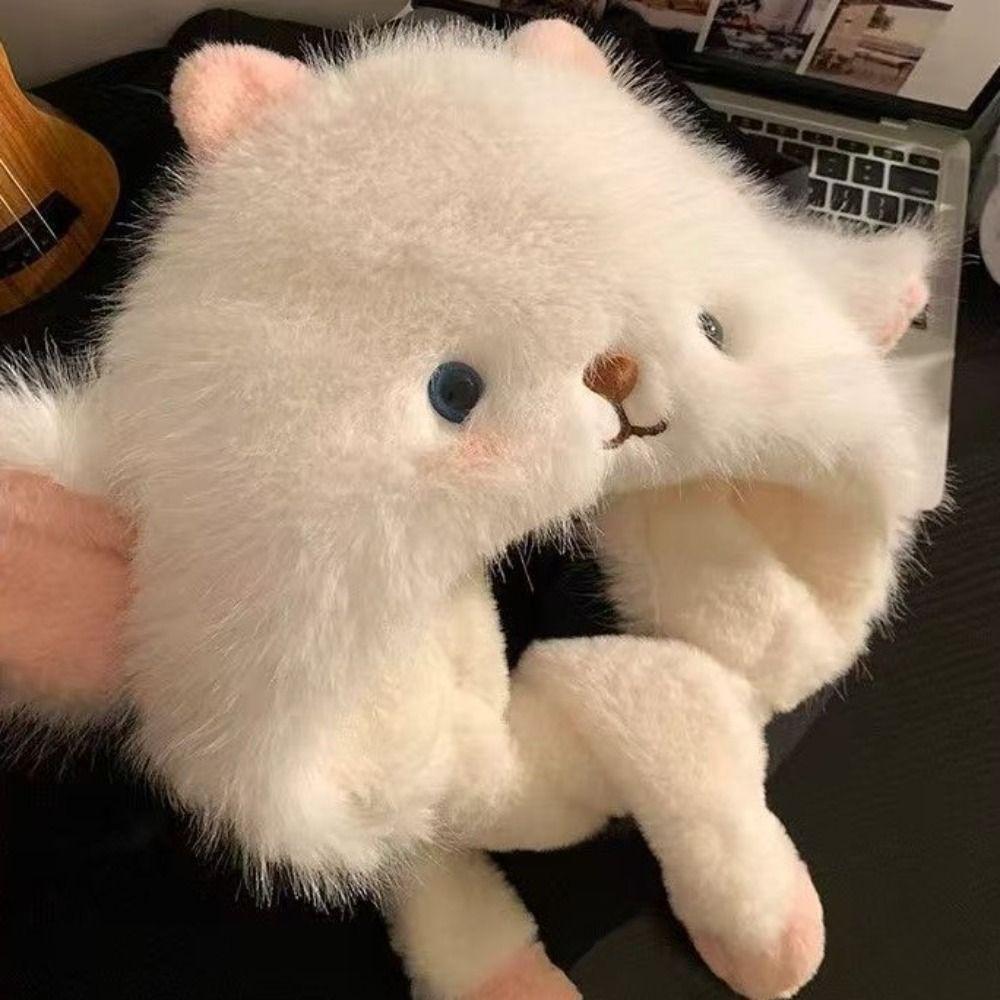 Ветрозащитная шапка-грелка для ушей из овечьей шерсти, шапка для защиты ушей от холода, милая зимняя плюшевая шапка на каждый день