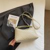2025 Summer New Bag Women's Niche Hand Carry Woven Pattern Shoulder Bag High Value Fashion Bag Women