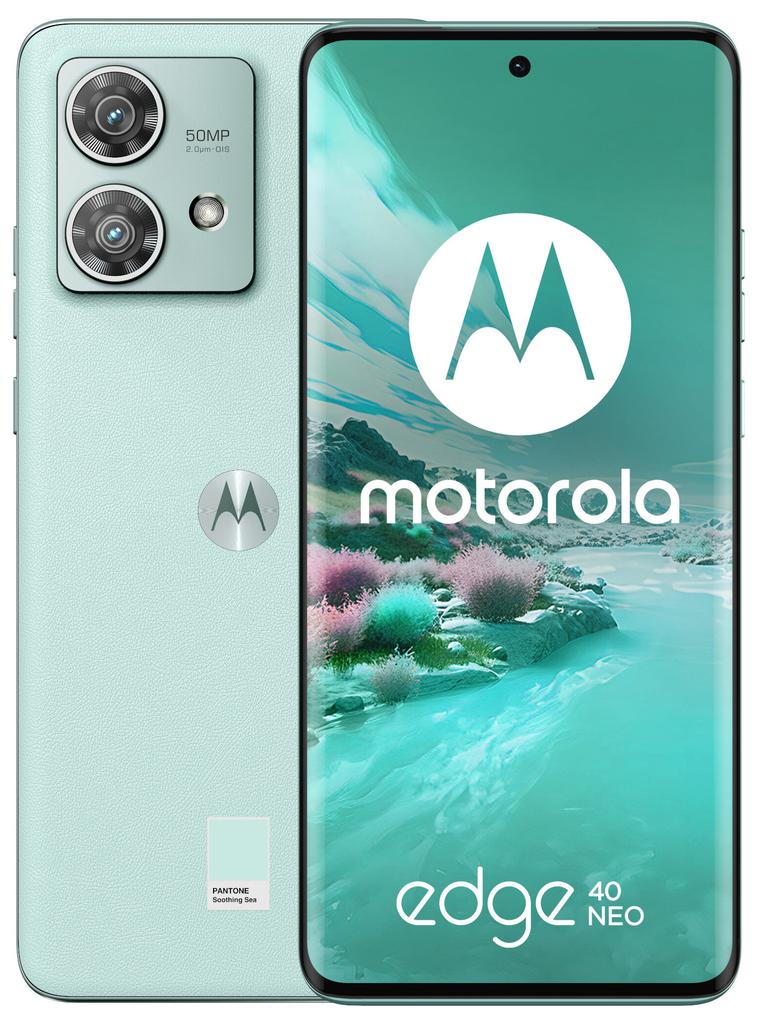 Etui Typu Portfel Do Motorola Edge 40 Neo - Szary Pokrowiec Canvas + Szkło