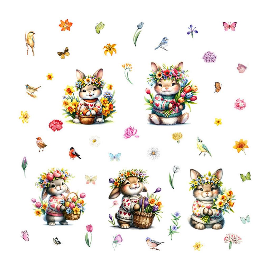 Пасхальное яйцо Кролик Декор стены Самоклеящаяся наклейка Снежинка Наклейка на холодильник Декор комнаты