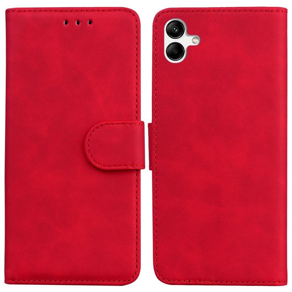 For Samsung Galaxy A04e 4G/F04 4G/M04 4G Phone Wallet Case Solid Color PU Leather Stand Cover