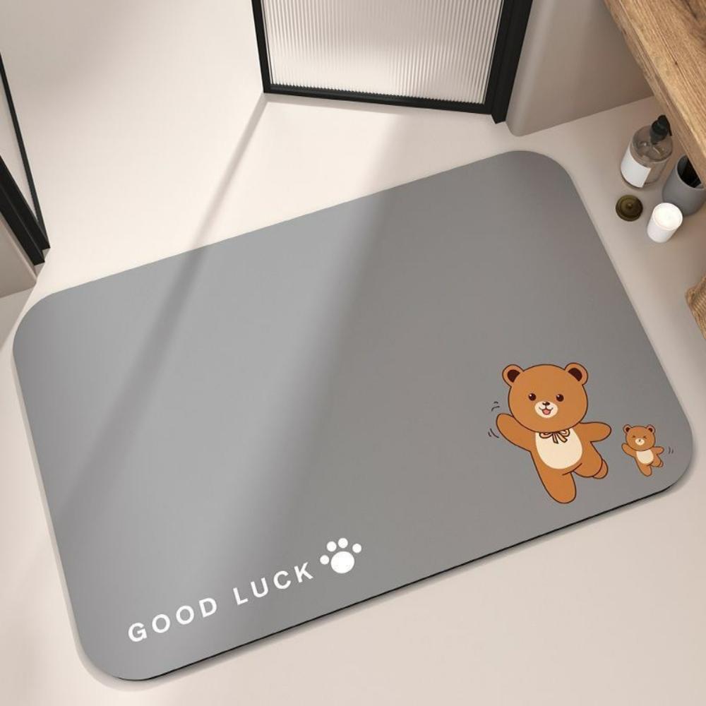 Cute Animal Design Doormat Diatom Mud Pad for Home Decor Water-filtering Mat Pad for Entrances of Toilets Bathrooms Kitchens