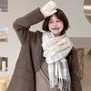 1Pcs 2025 New Autumn And Winter Women's Scarf Atmosphere Plaid Korean Style Versatile Neck Scarf Thick Warm Mountaineering Scarf