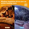Winter Indoor Window Insulation Film Transparent Tear Resistant Easy To Install Winterizing Window Cover PE Insulation Film