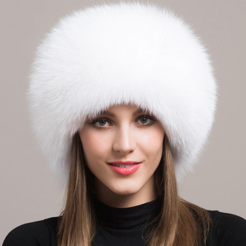 Fox Fur Hat Women Cap Thick Fur Cap Winter Warm Hat Female Fashion For Women Hat With Earmuffs Hat
