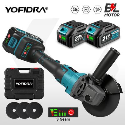 125мм Бесщеточная угловая шлифмашина 3 скорости Аккумуляторный инструмент для шлифовки, полировки и резки металла и дерева для аккумулятора Makita 21V (штифтовой)