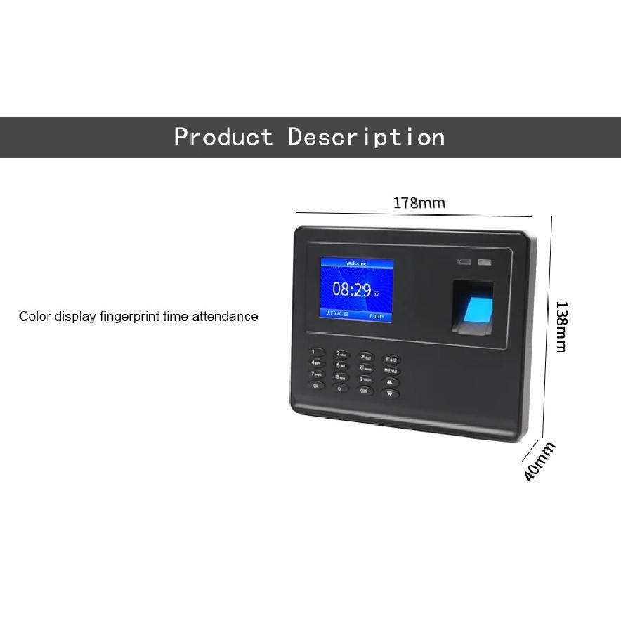 internal battery 2.8 inch built-in battery color screen, software free fingerprint attendance machine employee attendance system