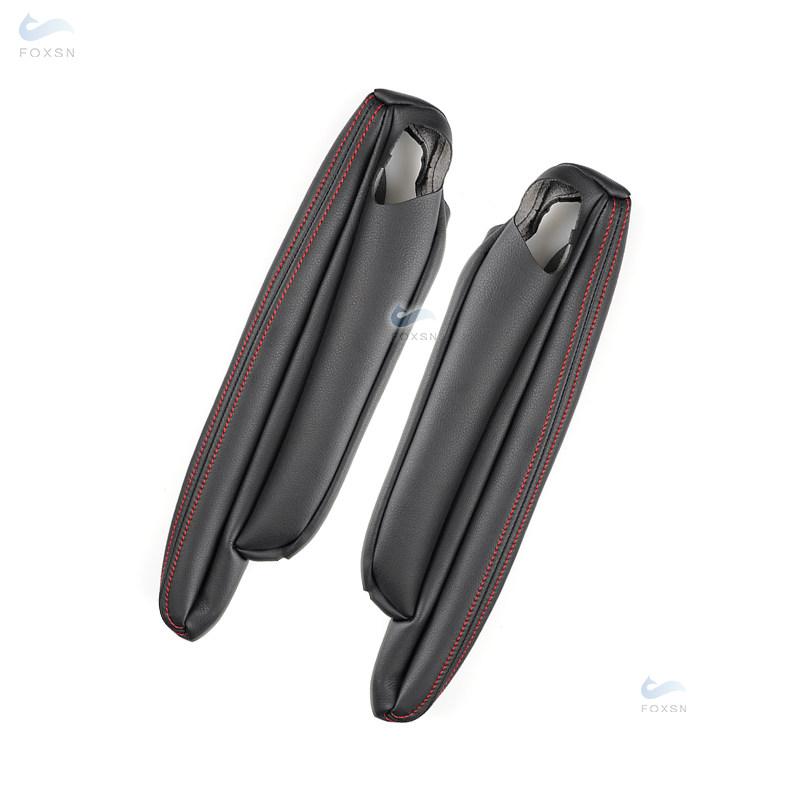 For Land Rover Freelander 2 2007 -2012 2013 2014 2015 2pcs Car Side Seat Armrest Handle Leather Cover Protect Black-red
