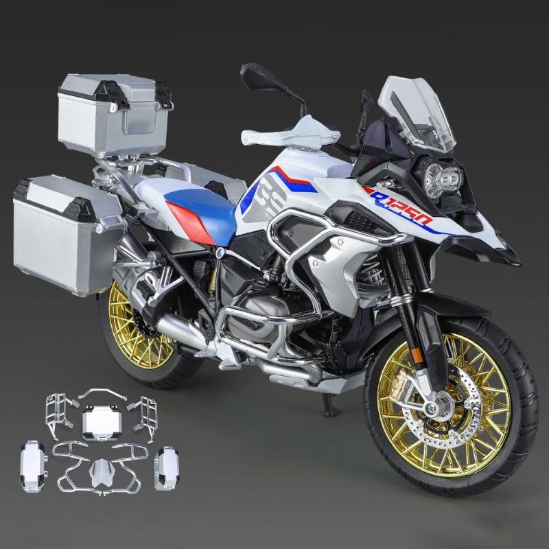 1/9 BWM R1250GS ADV Литой из сплава Модель мотоцикла Игрушечный транспорт Коллекция Звук и свет Внедорожный Автоцикл Игрушки Машина