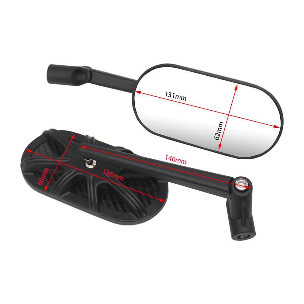 Universal 8mm 10mm Set Motorcycle  Rearview Side Handlebar Mirrors Carbon Fiber