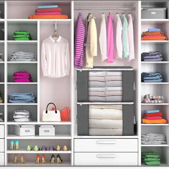 Ящик для хранения одежды Yousheng, складная сумка для хранения с двумя молниями, органайзер для шкафа с ручками для одежды, одеял, простыней, подушек