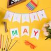 MixTeach 120 шт Бумажные флажки-баннеры Вырезки Белые флажки-хвост ласточки Вырезки DIY Пустые бумажные баннеры Вырубки с веревкой для школьной классной комнаты