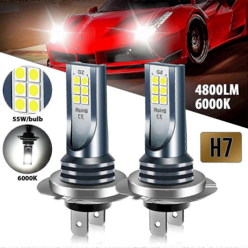 4pcs H7 Led Headlight Bulb Kit High Low Beam 220w 60000lm Super Bright 6000k White