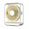USB Rechargeable Circulating Fan with Light for Home, Office, Dorm, and Outdoor Camping