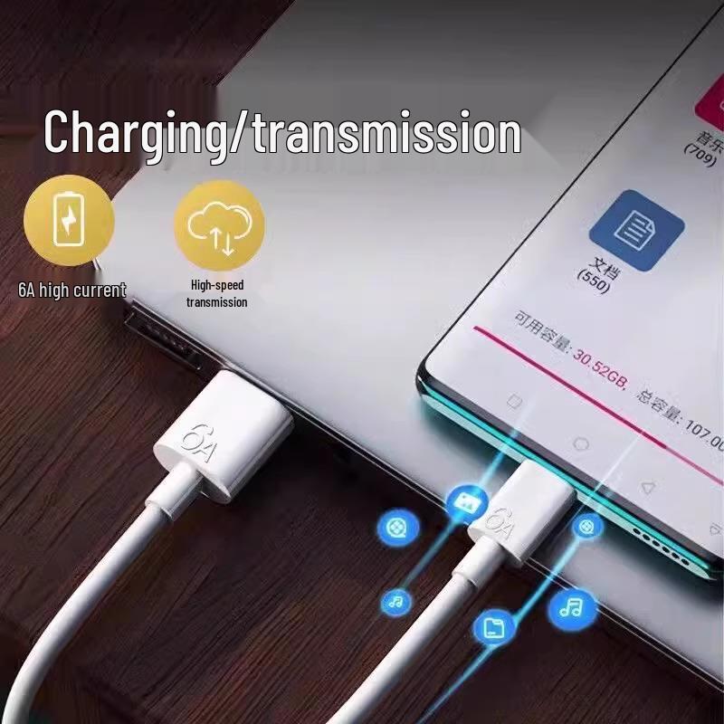 5A Type-C Super Fast Charging Cable for Android, iPhone, Huawei, Xiaomi - 6A Compatible