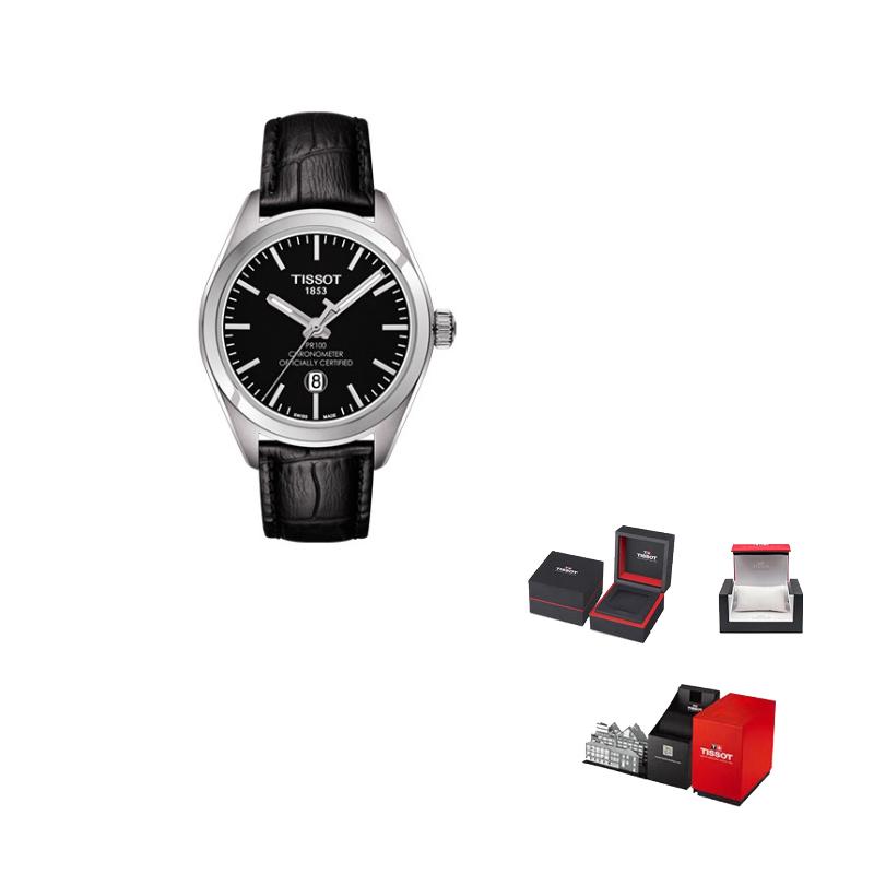 Tissot Коллекция PR100 Женские кварцевые часы 33 мм Черный циферблат Корпус из нержавеющей стали T101.251.16.051.00