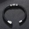 Punk Black Leather Braided Bracelet for Men Casual Sports Jewelry Accessories