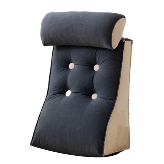 Подушка-клин для сна, чтения, кислотного рефлюкса, поддерживающая спинку, подушка для ног, шеи с боковыми карманами, многофункциональная диванная подушка