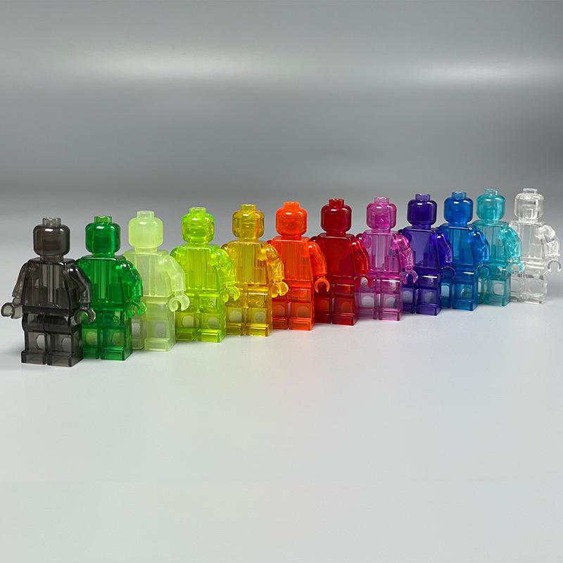 Прозрачные минифигурки-конструкторы DIY - Однотонные и разноцветные, для раскрашивания