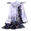 Summer New Silk Scarf Women's Butterfly Women's Chiffon Long Silk Scarf Flower Scarf