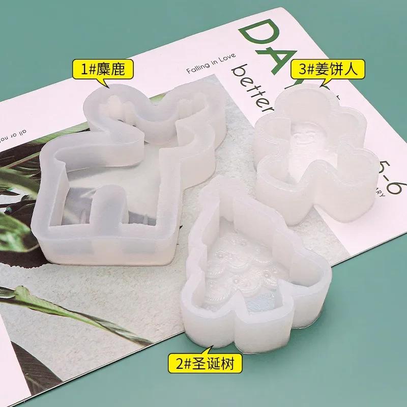 3D рождественская декоративная свеча форма для самостоятельной изготовления ароматизированной свечи из смолы, силиконовая форма для снежинки, лося, дерева, для поделок, украшение для дома
