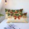 Christmas Element Bow Bell Three-Piece Quilt Cover 3D Digital Printing Bedding Set Bed Cover