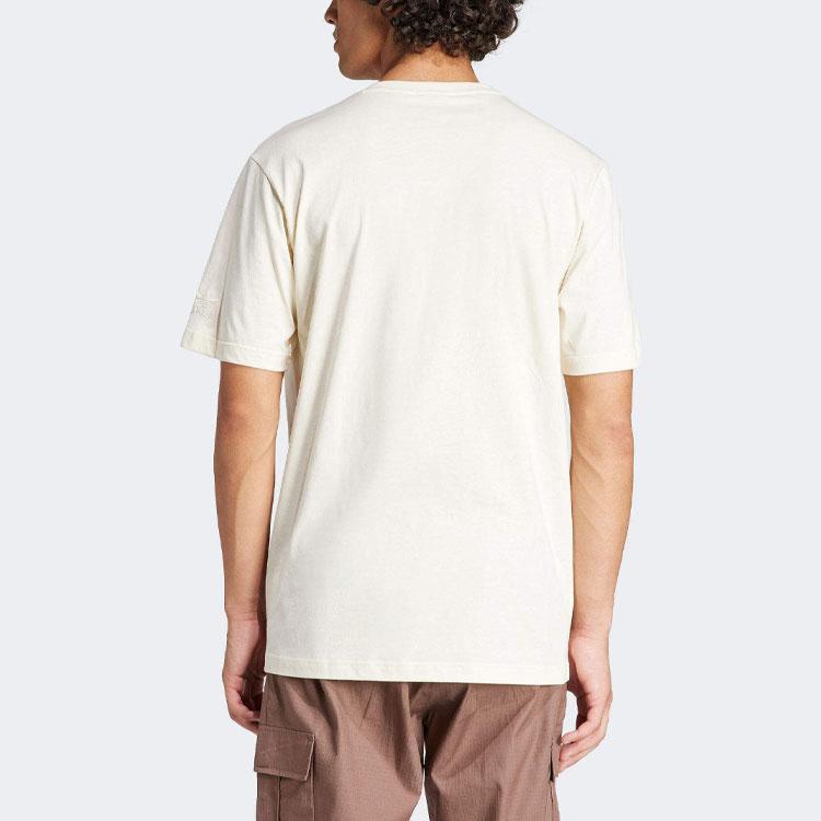 Adidas Футболка Originals Letter Logo Pattern Printed с круглым вырезом и коротким рукавом, мужская, бежевая IS2895