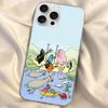 Cute Cartoon Barbapapa Silver Gradient Pleated Water Ripple Phone Case for IPhone 17 16 15 14 13 12 11 Pro Max