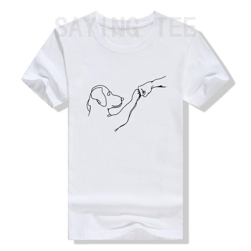 Собака и Люди Кулак Рука Собака Человек Дружба Удар Лапа Собаки Футболка Любитель Животных Комиксы Графическая Футболка Топы Смешные Подарки Маме Папе