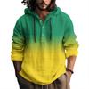 Printed Men's Cotton And Linen Shirt Hooded Long-sleeved Hooded Spring And Summer Casual Daily Wear