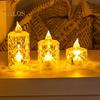 4Pcs Crystal Flameless Candle Lights LED Tealight Candles Battery-Operated Twinkling Light Fake Candles for Weddings Home Decor