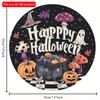 2d Flat 20*20cm, Home Decoration, "Happy Halloween" Circular Wooden Creative Decorative Logo, for Home, Cafe, Kitchen, Bar, Office Wall Decor.