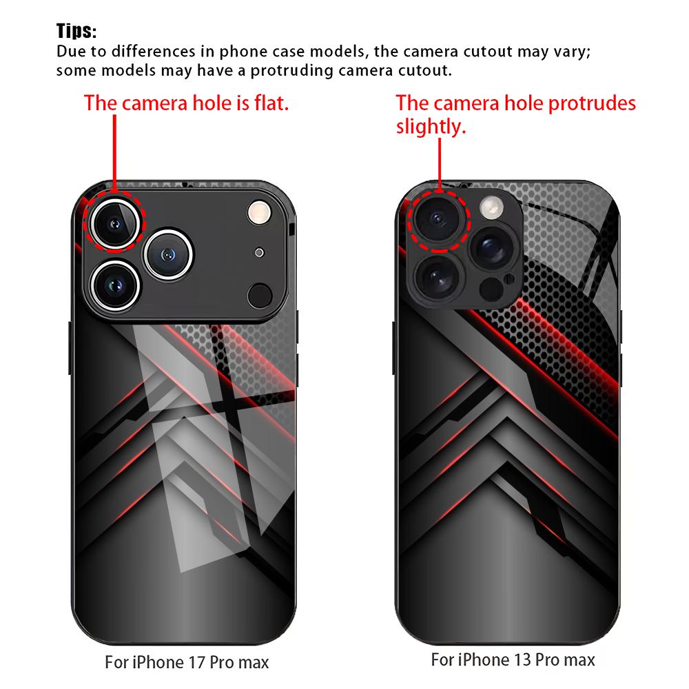 Модный чехол из закаленного стекла с геометрическим узором, подходит для iPhone 17 16 15 14 13 12 11 Pro/Max/Plus, противоударная задняя крышка