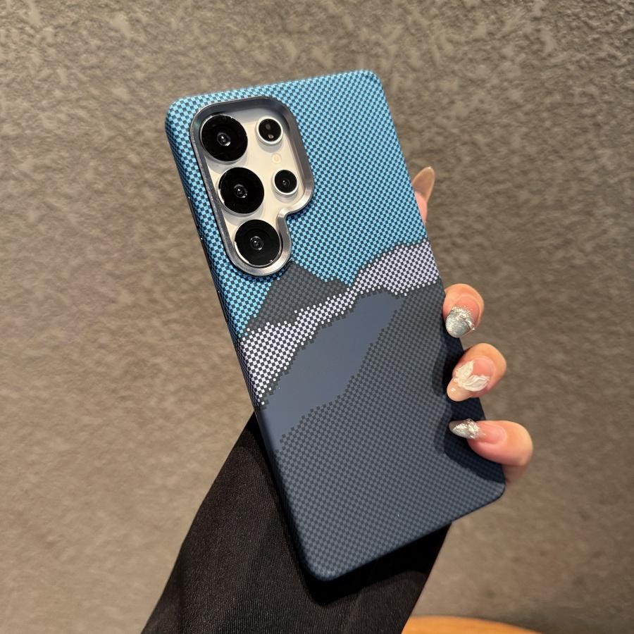 Стильный цветной магнитный чехол из кевлара и углеволокна для Samsung Galaxy S25 S24 Ultra S23 Plus, защитный чехол из твердого пластика, противоударный