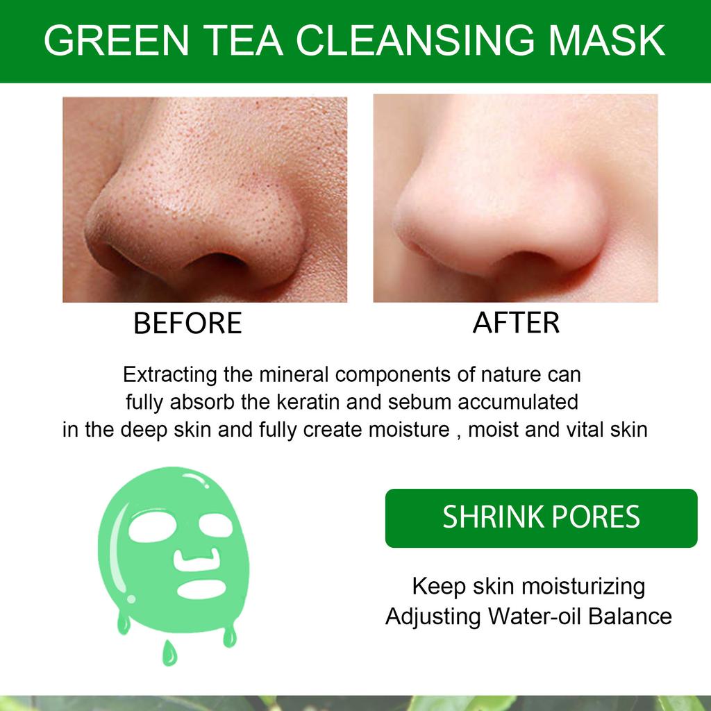 EELHOE Маска из глины зеленого чайного дерева для удаления прыщей на лице, крем-маска для очищения лица, средство для удаления черных точек, черных точек, уход за кожей