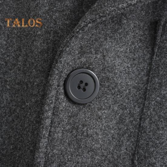 Мужское пальто с лацканами, длинный рукав, однобортный однотонный пиджак с карманами, свободный крой, повседневная верхняя одежда, повседневная одежда