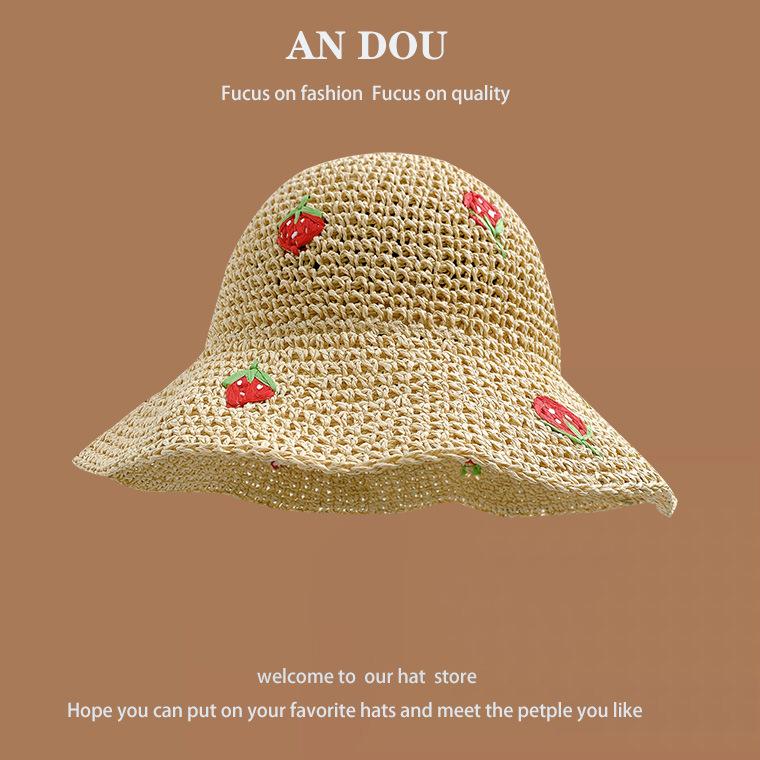 Весенне-летняя милая соломенная шляпа с диким плетением, женская солнцезащитная шляпа для моря, солнцезащитный крем для рыбалки, шляпа с большими полями, показывающая лицо, маленькая шляпа-горшок, прилив
