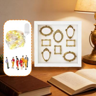 Мини Музей Силуэтная Коробка Сделай Сам Деревянный Дисплей для Воспоминаний для Свадьбы Подарка на День Рождения