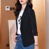 Женская повседневная однотонная куртка-рубашка с карманом и рукавом три четверти