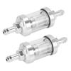 Weuareod 2pcs Universal Chrome Fuel Gasoline Crude Engine Inline Filter for 5/16" 8mm Silver Bike