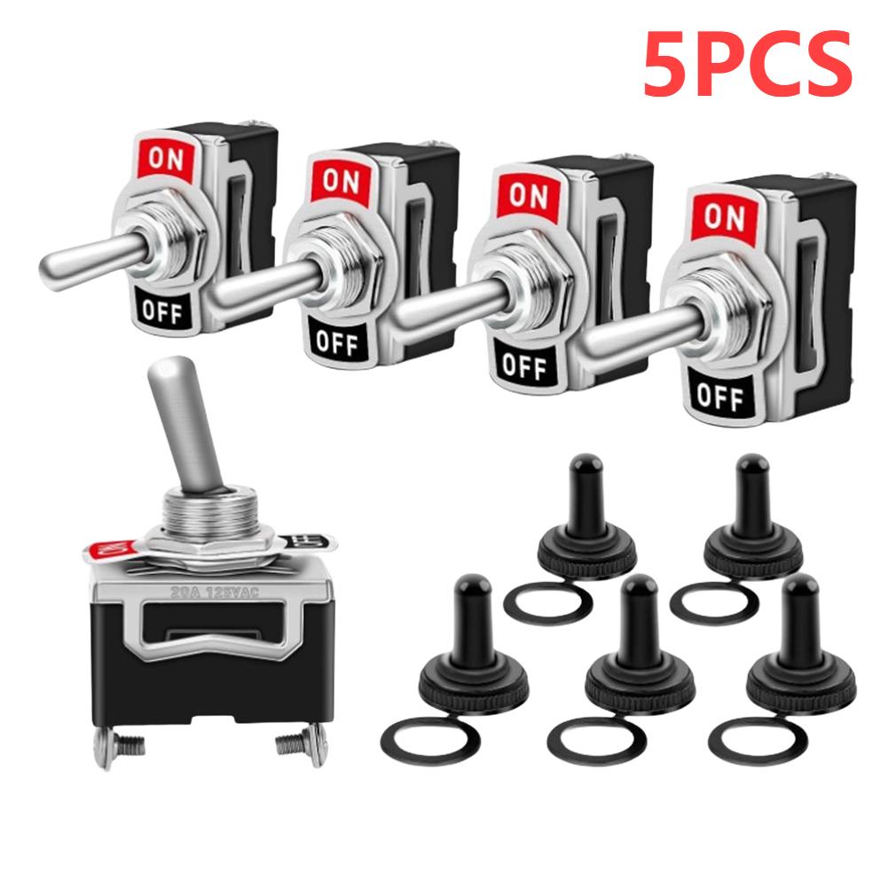 5/1 шт. 12 В автоматический тумблерный переключатель для лодки, морского судна, сверхпрочный тумблерный переключатель с водонепроницаемым чехлом, ВКЛ/ВЫКЛ, автомобильная приборная панель, металлический однополюсный терминал