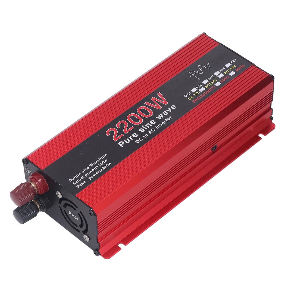2200 Вт Чистый синусоидальный инвертор постоянного тока 12 В в переменный ток 220 В Солнечный ветроэнергетический инвертор для уличного транспорта
