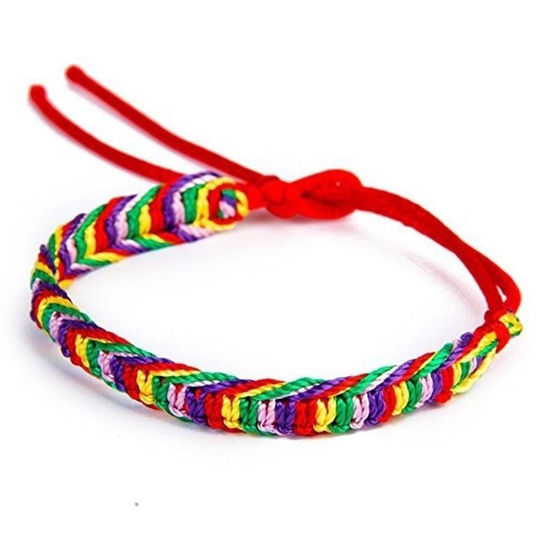 4Pcs Colorful Handmade Braided Friendship Bracelets Ankle Bracelet Prayer Bracelet Party Gifts