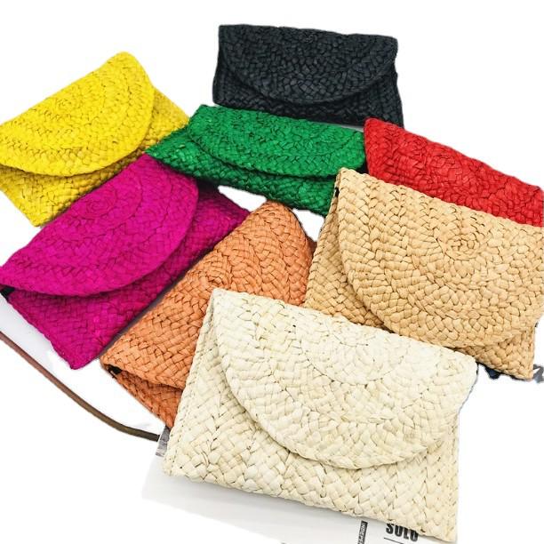 Женский плетеный клатч и кошелек для монет ручной работы из соломы и кукурузных листьев - Повседневная плетеная пляжная сумка