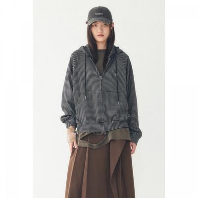 Studio Tomboy Minimal Stripe Hood Zip Up 9176313974